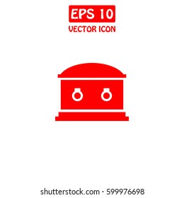 Coffin Vector Icon.