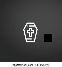 Coffin vector icon. Coffin concept stroke symbol design. Thin graphic elements vector illustration, outline pattern for your web site design, logo, UI. EPS 10.