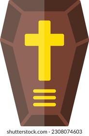 Coffin Vector Icon Flat Style