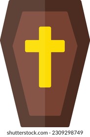 Coffin Vector Icon Flat Style