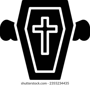 Coffin Vector Icon Glyph Style