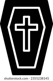 Coffin Vector Icon Glyph Style