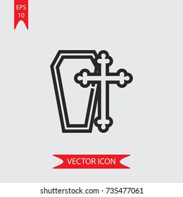 Coffin vector icon, illustration symbol