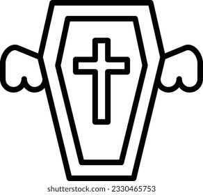 Coffin Vector Icon Line Style