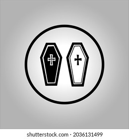 
coffin vector icon logo Halloween. Halloween icon set,symbol and vector,Can be used for web, print and mobile