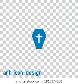 coffin vector icon on an abstract background