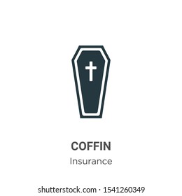 Coffin vector icon on white background. Flat vector coffin icon symbol sign from modern insurance collection for mobile concept and web apps design.