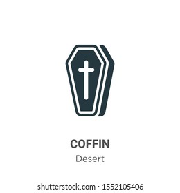 Coffin vector icon on white background. Flat vector coffin icon symbol sign from modern wild west collection for mobile concept and web apps design.