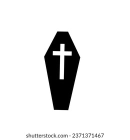 coffin vector icon on white background