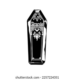 coffin vector illustration with concept