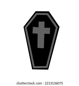 coffin vector illustration for Halloween theme, cover, wallpaper