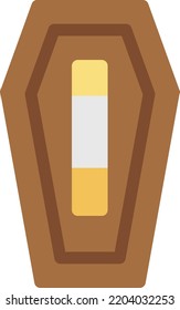 coffin Vector illustration on a transparent background. Premium quality symmbols. Line Color vector icons for concept and graphic design. 
