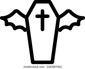 coffin Vector illustration on a transparent background. Premium quality symmbols. Thin line vector icons for concept and graphic design. 
