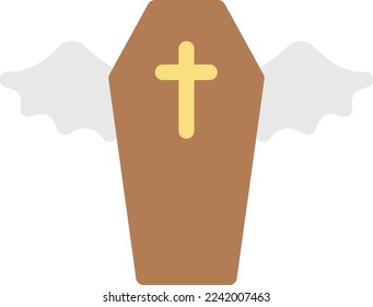coffin Vector illustration on a transparent background. Premium quality symmbols. Line Color vector icons for concept and graphic design.