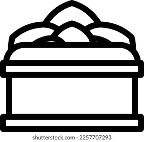 coffin Vector illustration on a transparent background. Premium quality symmbols. Thin line vector icons for concept and graphic design.