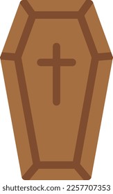 coffin Vector illustration on a transparent background. Premium quality symmbols. Line Color vector icons for concept and graphic design.