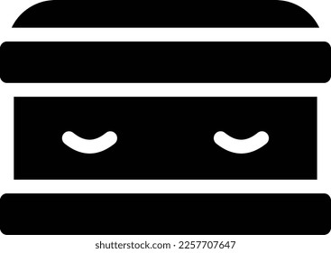 coffin Vector illustration on a transparent background. Premium quality symmbols. Glyphs vector icons for concept and graphic design. 
