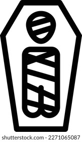 coffin  Vector illustration on a transparent background. Premium quality symmbols. Thin line vector icons for concept and graphic design. 

