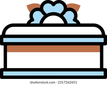 coffin Vector illustration on a transparent background. Premium quality symmbols. Line Color vector icons for concept and graphic design.