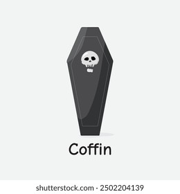 Coffin Vector Illustration: Spooky Halloween Burial Box