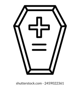 Coffin Vector Line Icon Design