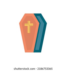 Coffin vector Solid Icon Design illustration. Halloween Symbol on White background EPS 10 File