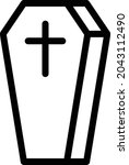 coffin vector thin line icon