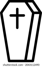 coffin vector thin line icon