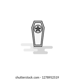 Coffin  Web Icon. Flat Line Filled Gray Icon Vector