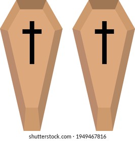 Särge, Illustration, Vektorgrafik auf weißem Hintergrund.