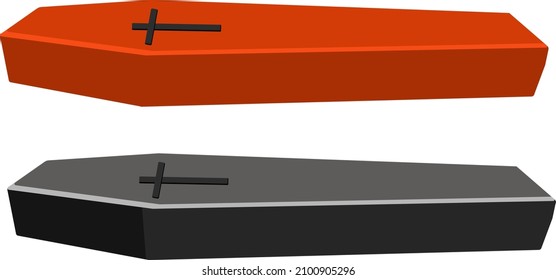 Coffins, illustration, vector on a white background.