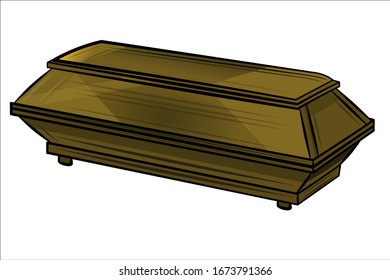 Coffin.Vector cartoon illustration isolated on white background.