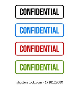 Cofidential Outline Web Buttons Label Design Vector