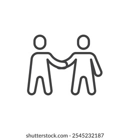 Co-Founder line icon. linear style sign for mobile concept and web design. Partner handshake outline vector icon. Partnership and collaboration symbol, logo illustration. Vector graphics