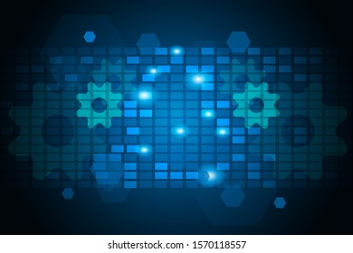 Cog Abstract Technology Background With Bright Glare Vector Images