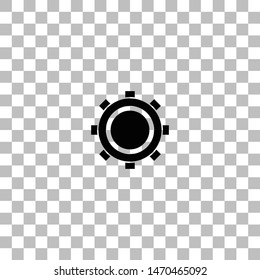 Cog. Black flat icon on a transparent background. Pictogram for your project