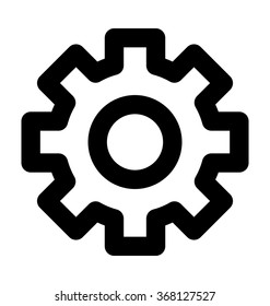 Cog Bold Line Vector Icon