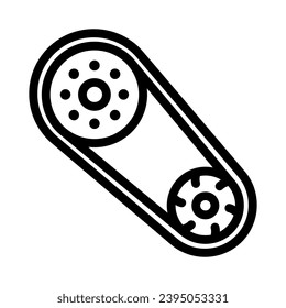 cog chain line icon illustration vector graphic. Simple element illustration vector graphic, suitable for app, websites, and presentations isolated on white background