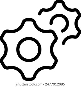 Cog configure gear settings Outlined Icon. Simple vector illustration editable stroke.