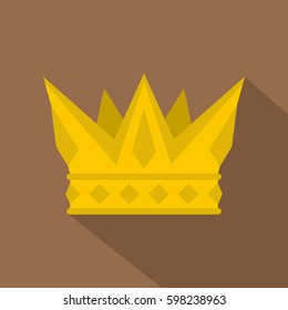Cog crown icon. Flat illustration of cog crown vector icon for web