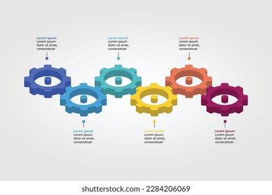 cog element for system template for infographic for presentation for 6 element