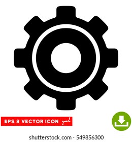 Cog EPS vector icon. Illustration style is flat iconic black symbol on white background.