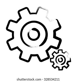 Cog - Gear Icons Set Isolated on White Background