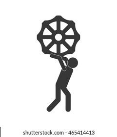 cog gear pictogram machine part technology icon. Isolated and flat illustration. Vector graphic