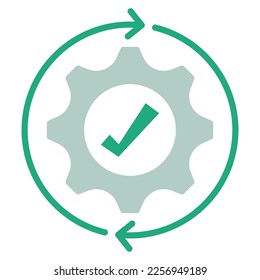 Cog Gear Process With Check Mark Vectorart