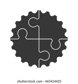 Cog Gear Puzzle Machine Part Technology Icon. Isolated And Flat Illustration. Vector Graphic