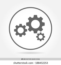 Cog or gear set as mobile and web icon