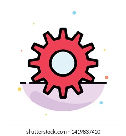 Cog, Gear, Setting Abstract Flat Color Icon Template
