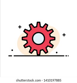 Cog, Gear, Setting  Business Flat Line Filled Icon Vector Banner Template