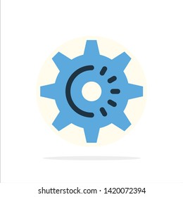 Cog, Gear, Setting, Idea Abstract Circle Background Flat color Icon